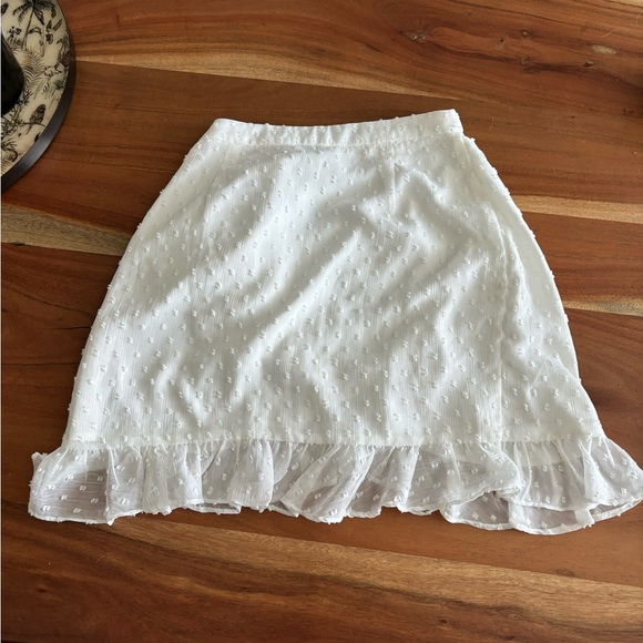 Superdown Mini Ruffled Wrap Skirt- white - Picture 2 of 5